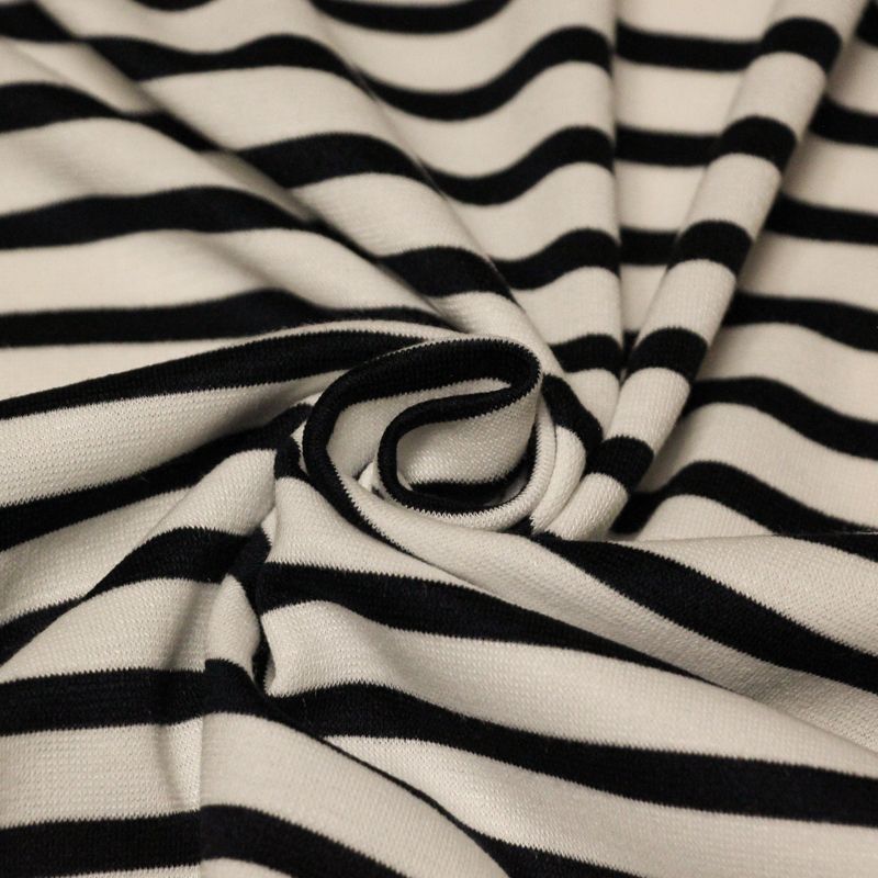 Maille milano - Rayures noir et écru