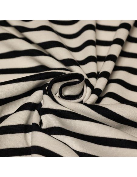 Maille milano - Rayures noir et écru