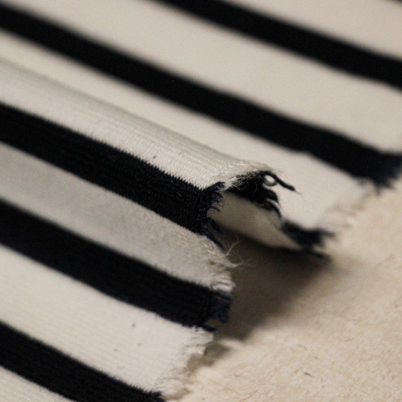 Maille milano - Rayures noir et écru