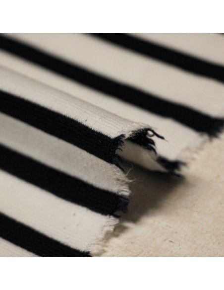 Maille milano - Rayures noir et écru