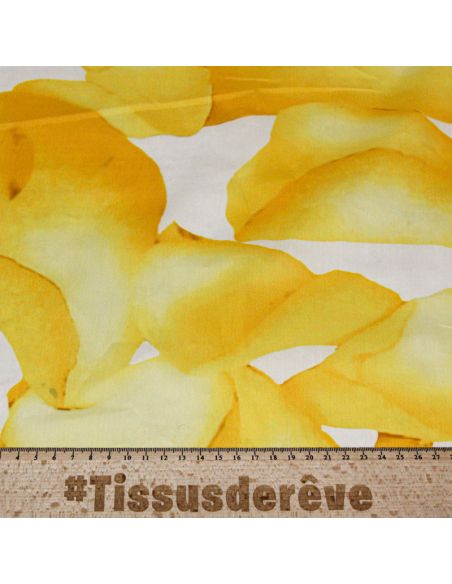 Batiste 100% coton - Pétale jaune