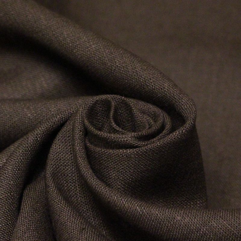 Étoffe 100% lin - Chocolat