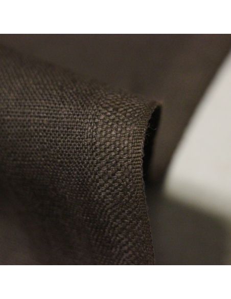 Étoffe 100% lin - Chocolat