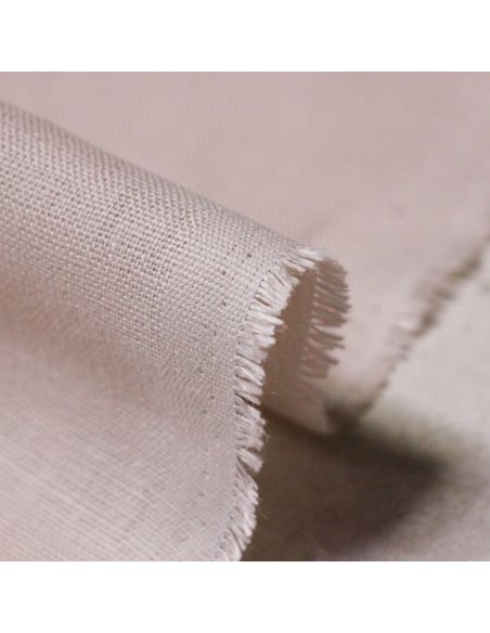 Étoffe 100% lin - Rose poudré