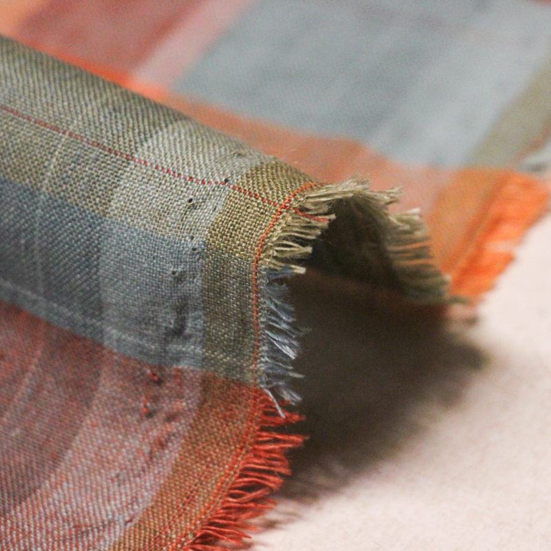 Étoffe 100% lin tissé-teint - Carreaux colorés