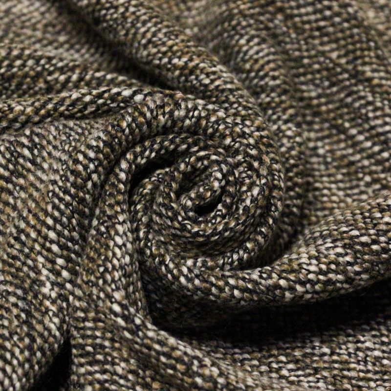 Tweed de laine tricotine - Marron