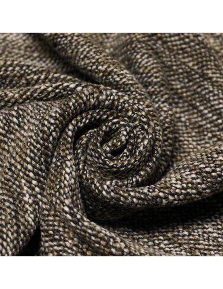 Tweed de laine tricotine - Marron