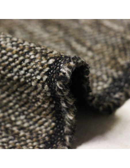 Tweed de laine tricotine - Marron