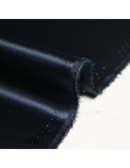 Satin de soie - Marine