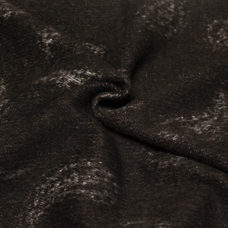 Tissu jacquard de laine - Cachemire fond brun