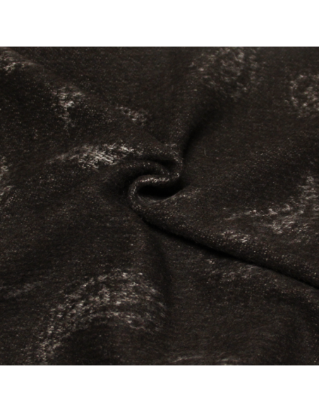 Tissu jacquard de laine - Cachemire fond brun
