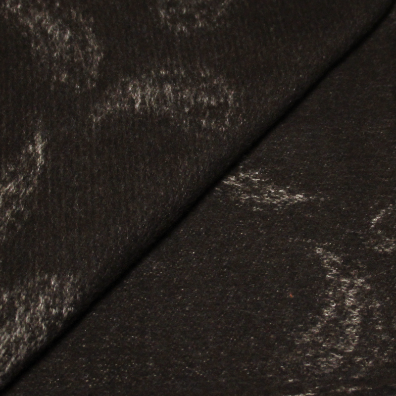 Tissu jacquard de laine - Cachemire fond brun