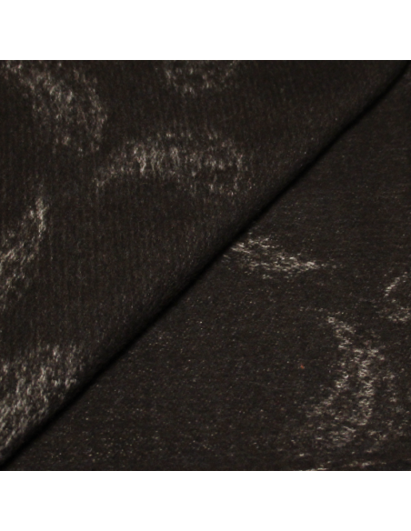 Tissu jacquard de laine - Cachemire fond brun