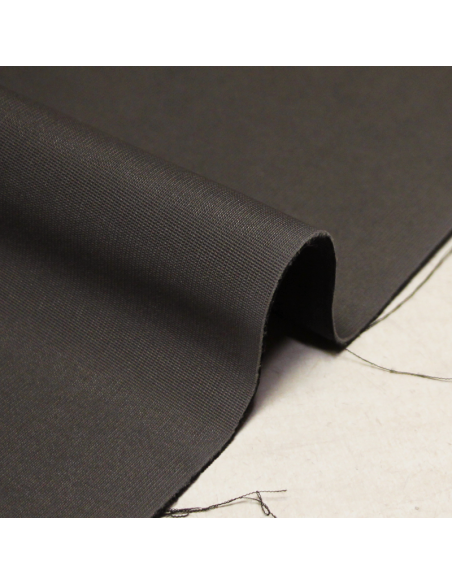 Néoprène contrecollé sur toile 100% laine - Gris & noir (Coupon de 3.20 mètres)