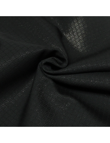 Néoprène contrecollé sur jacquard - Noir brillant (Coupon de 4 mètres)