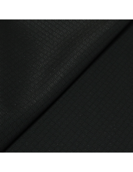 Néoprène contrecollé sur jacquard - Noir brillant (Coupon de 4 mètres)