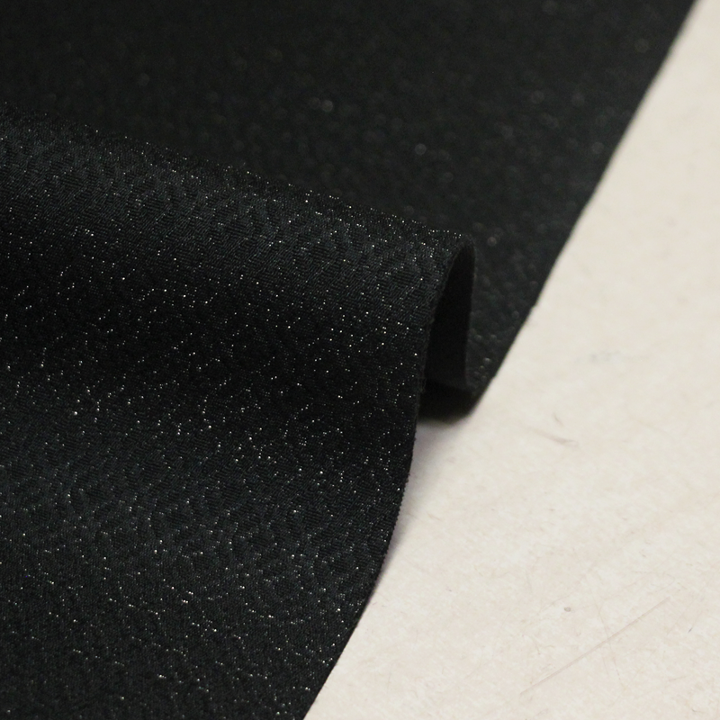 Néoprène contrecollé sur jacquard - Noir brillant (Coupon de 4 mètres)