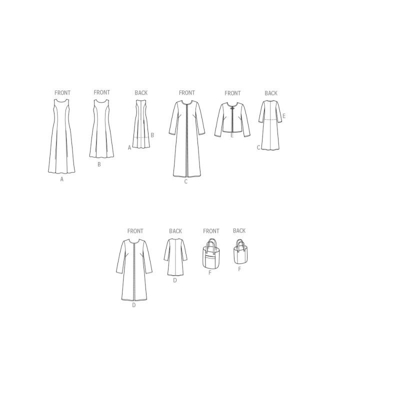 Patron New Look 6785 - Robe, Manteau, Veste et Sac