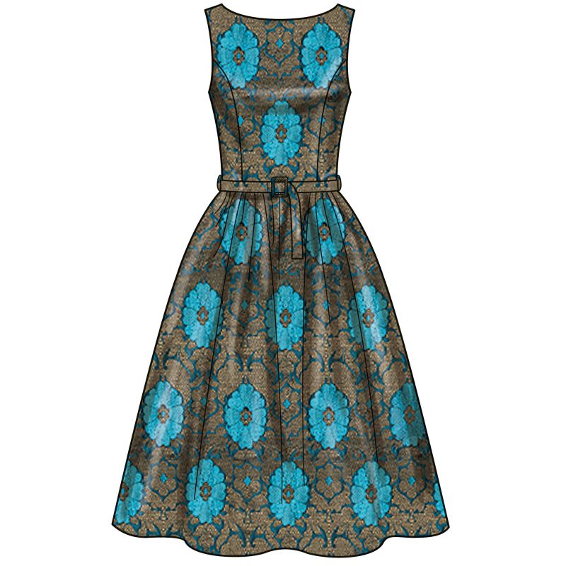 Patron New Look 6786 - Robe avec ceinture et pochette