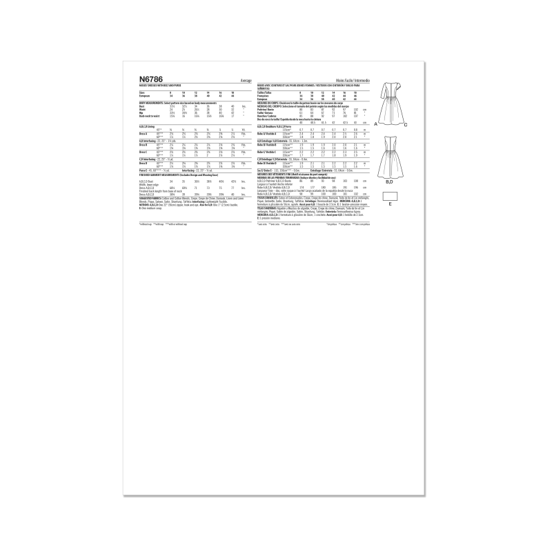 Patron New Look 6786 - Robe avec ceinture et pochette