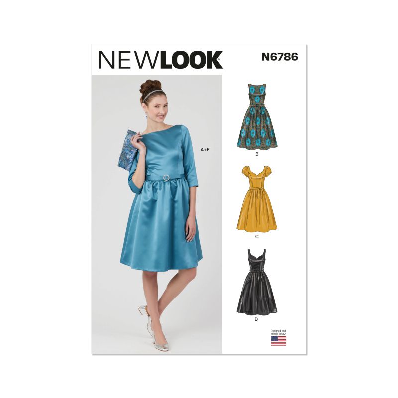 Patron New Look 6786 - Robe avec ceinture et pochette