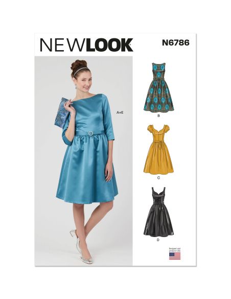 Patron New Look 6786 - Robe avec ceinture et pochette