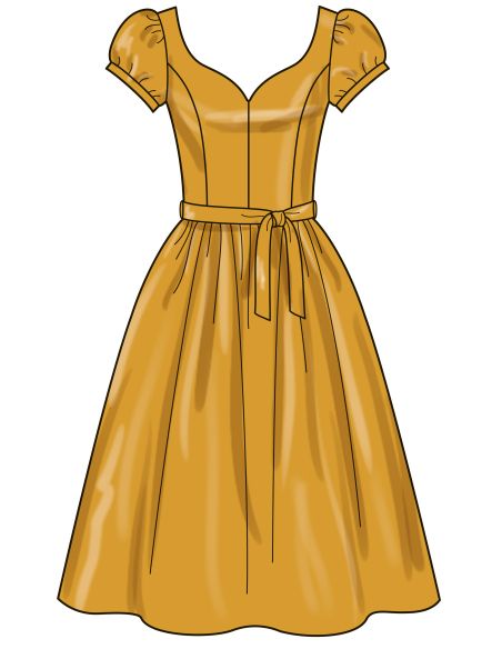 Patron New Look 6786 - Robe avec ceinture et pochette