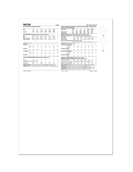 Patron New Look 6788 - Robe, haut, veste longue et pantalon