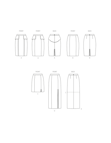 Patron New Look 6792 - Jupes crayon en trois longueurs