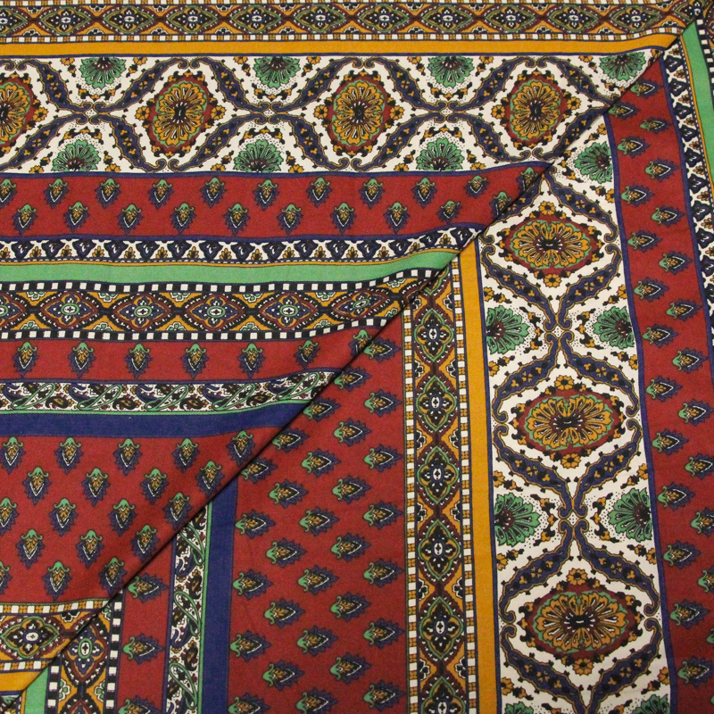 Twill provençal 100% coton - Motifs provençaux fond rouge