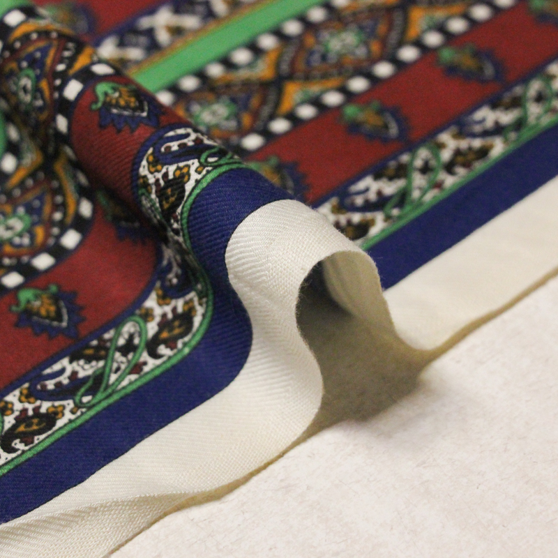 Twill provençal 100% coton - Motifs provençaux fond rouge