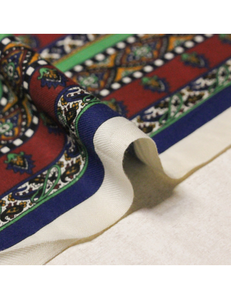 Twill provençal 100% coton - Motifs provençaux fond rouge