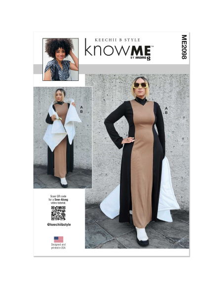 Patron KnowMe 2098.A - Robe en Maille et Gilet Écharpe Matelassé