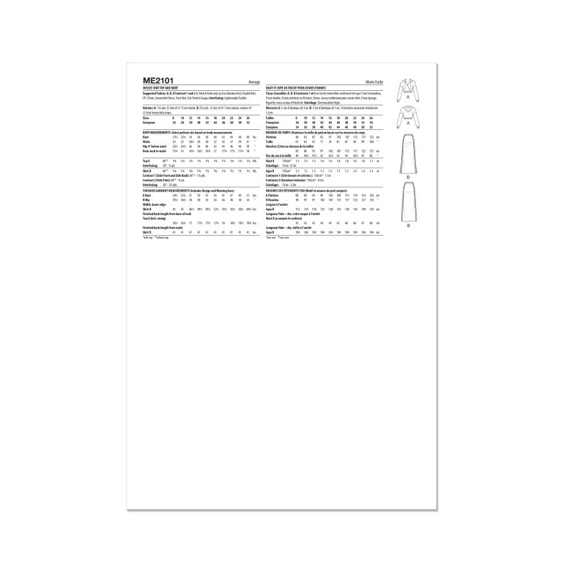 Patron KnowMe 2101.K5 - Haut et Jupe en Maille par Alisha Grace