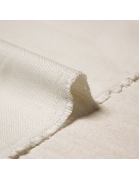 Étoffe 100% lin canevas - Blanc cassé