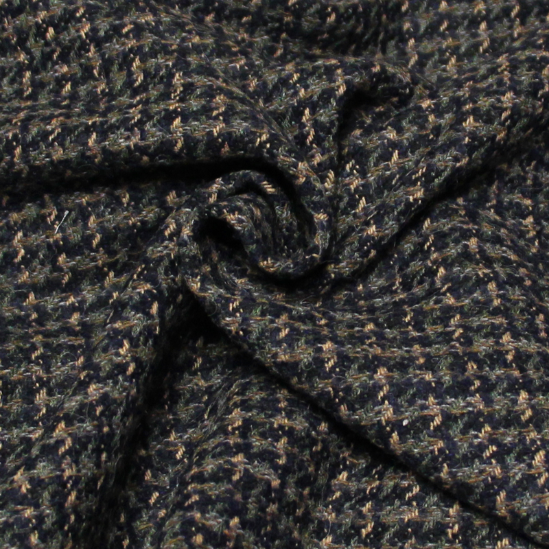 Tweed de laine - Bleu, vert & beige