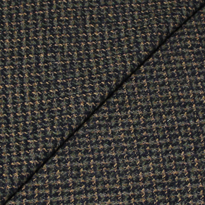 Tweed de laine - Bleu, vert & beige