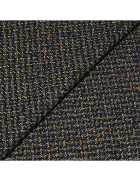 Tweed de laine - Bleu, vert & beige