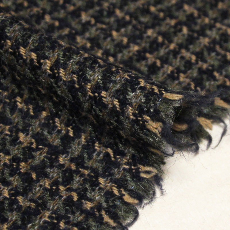 Tweed de laine - Bleu, vert & beige