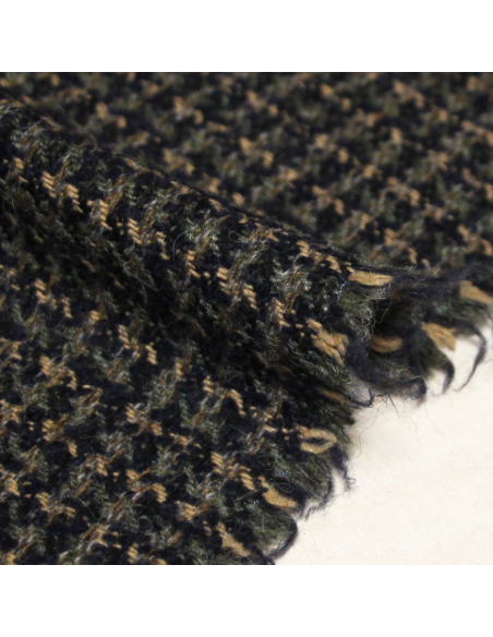 Tweed de laine - Bleu, vert & beige