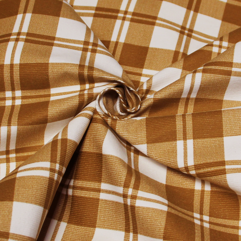 Velours côtelé milleraies - Carreaux camel