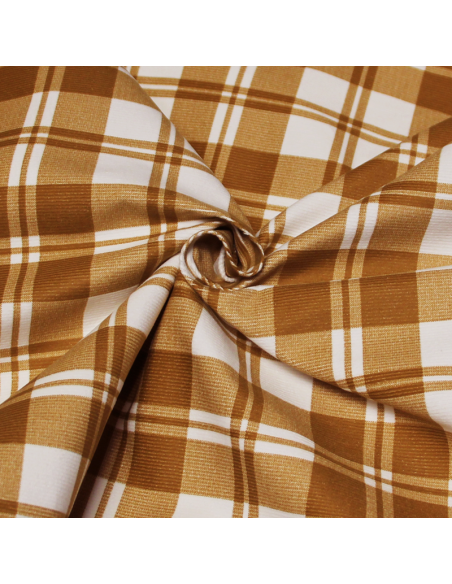 Velours côtelé milleraies - Carreaux camel