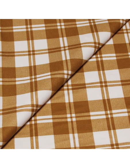 Velours côtelé milleraies - Carreaux camel