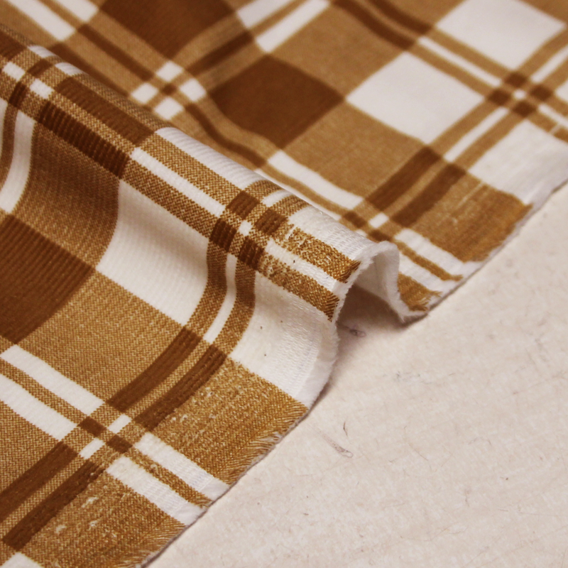 Velours côtelé milleraies - Carreaux camel