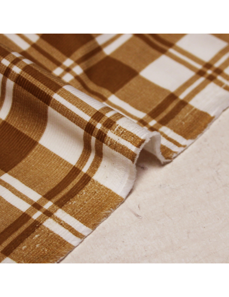 Velours côtelé milleraies - Carreaux camel