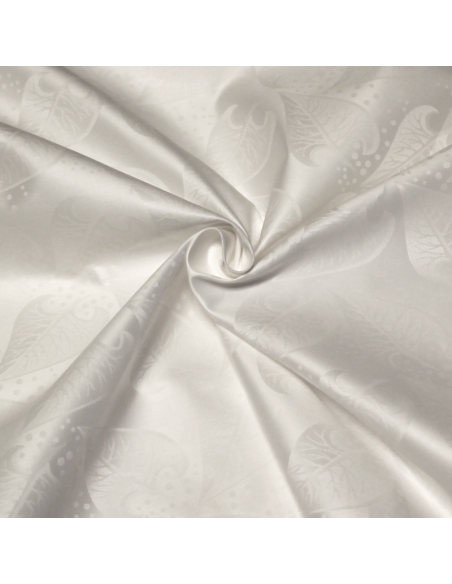 Bazin 100% coton - Feuille blanc optique