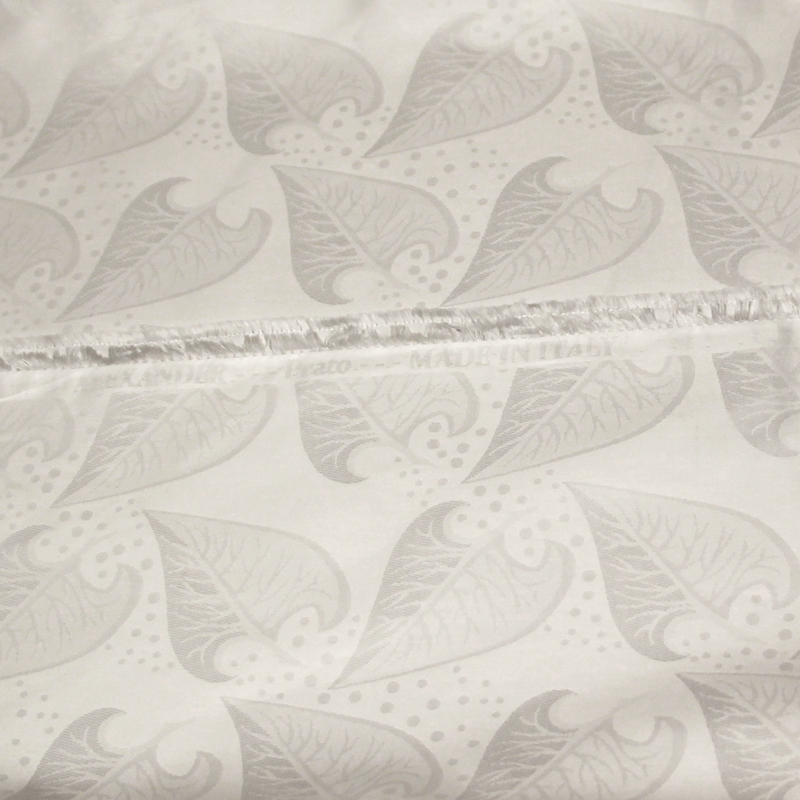 Bazin 100% coton - Feuille blanc optique