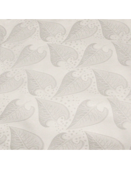 Bazin 100% coton - Feuille blanc optique