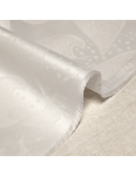 Bazin 100% coton - Feuille blanc optique