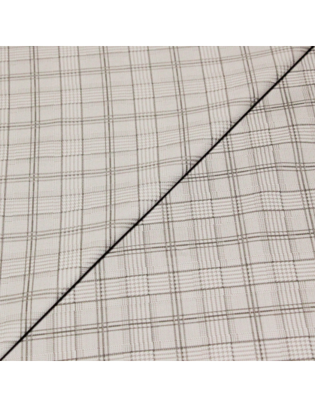 Gabardine coton & élasthanne - Prince-de-Galles gris